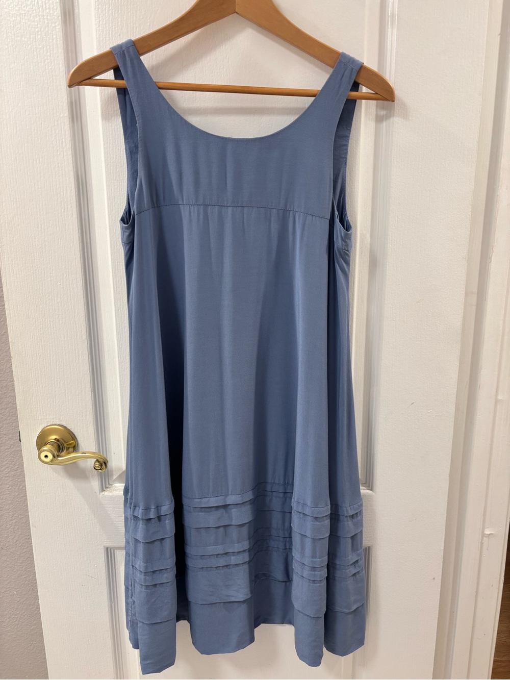 Club Monaco Layered Tuck Dress Dusty Blue